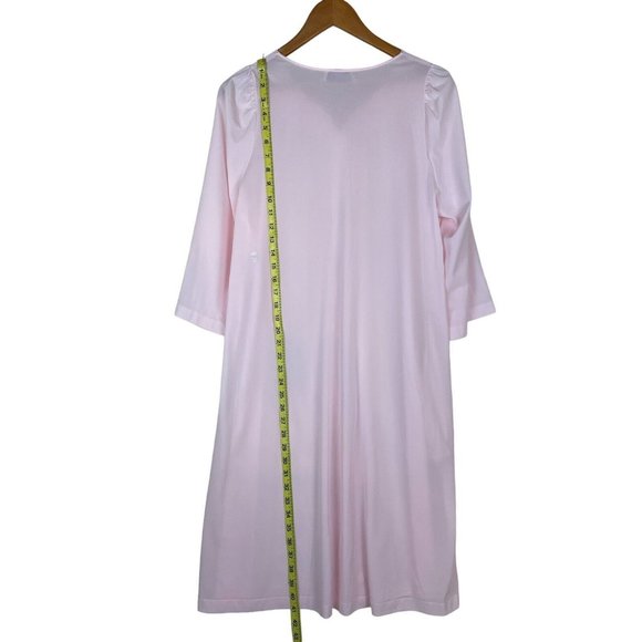 Vintage Nightgown/Robe Set Women’s Size Medium Shadowline Pink Nylon Rose Trim - Picture 12 of 13